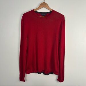 Banana Republic Mens Medium Red Silk Cashmere Long Sleeve Crewneck Sweater